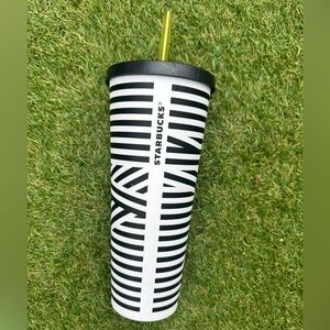 STARBUCKS ZEBRA STRIPE VENTI Cold Cup Tumbler Rare